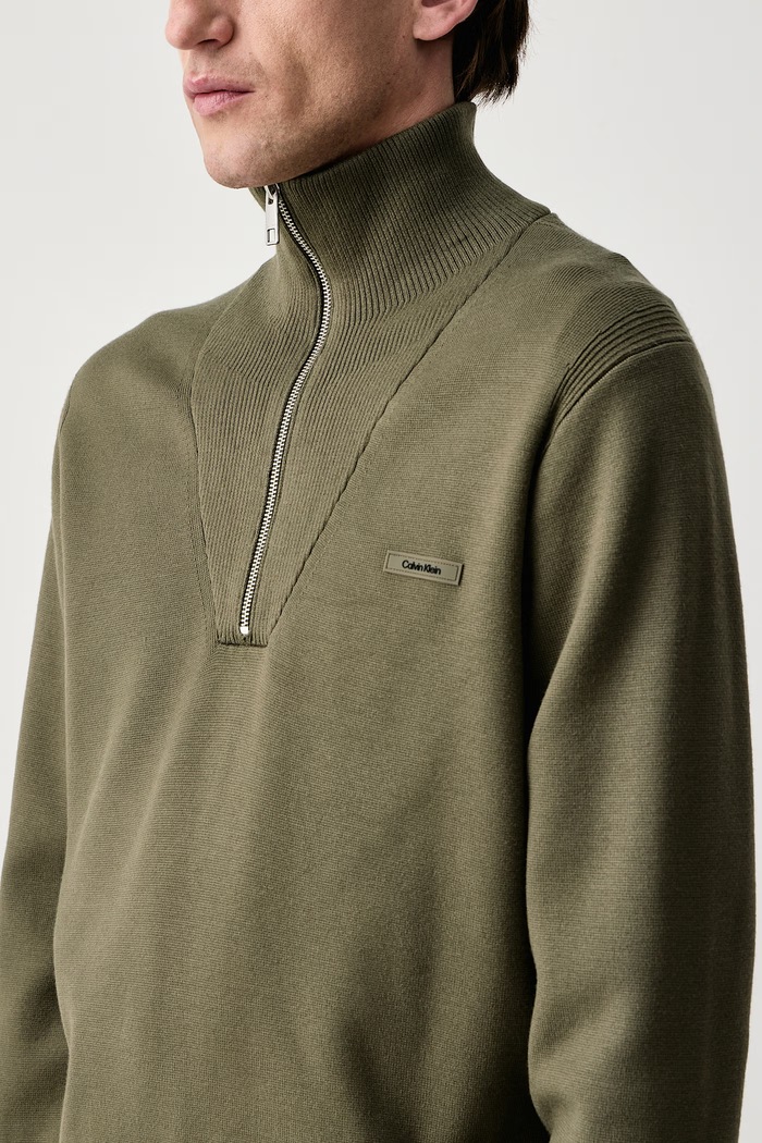 Sweter męski z wiskozą Calvin Klein LV04LH329G zielony