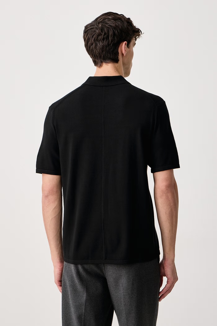 Odjeća Calvin Klein Pletena polo majica za muškarce s viskozom LV04LH328G crna