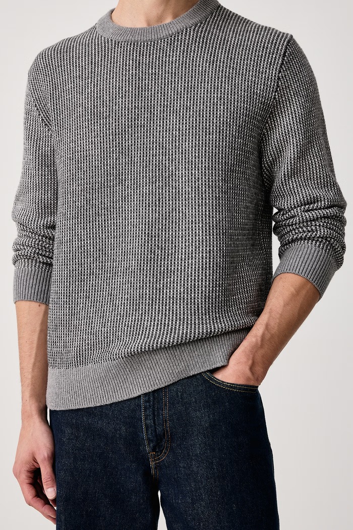 Πουλόβερ ανδρικό με πρόσμιξη μαλλιού Calvin Klein LV04LH310G γκρί