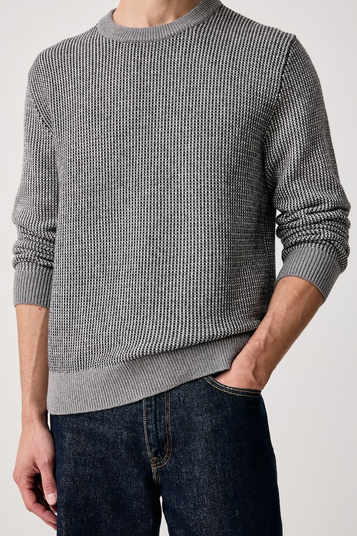 Πουλόβερ ανδρικό με πρόσμιξη μαλλιού Calvin Klein LV04LH310G γκρί