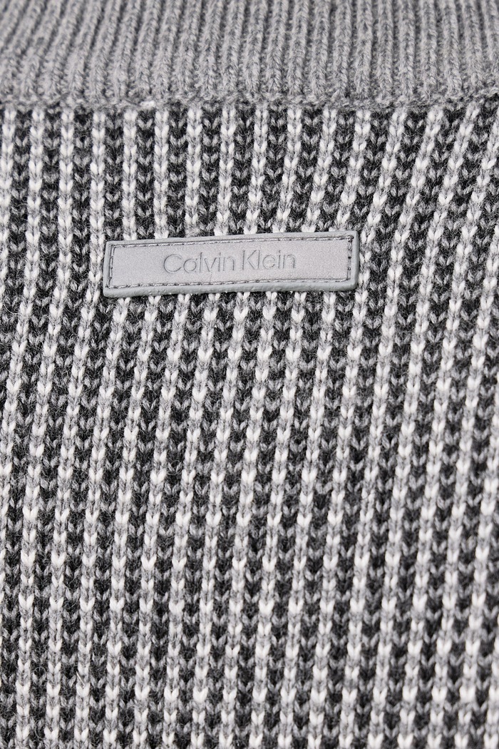 Πουλόβερ ανδρικό με πρόσμιξη μαλλιού Calvin Klein γκρί LV04LH310G