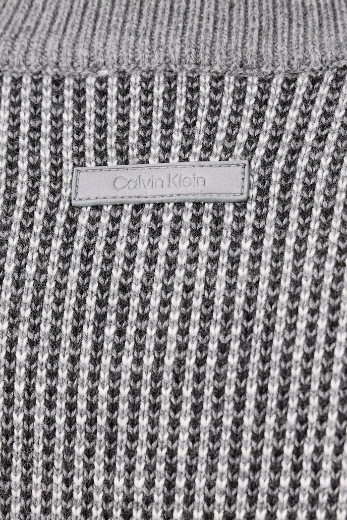 Πουλόβερ ανδρικό με πρόσμιξη μαλλιού Calvin Klein γκρί LV04LH310G