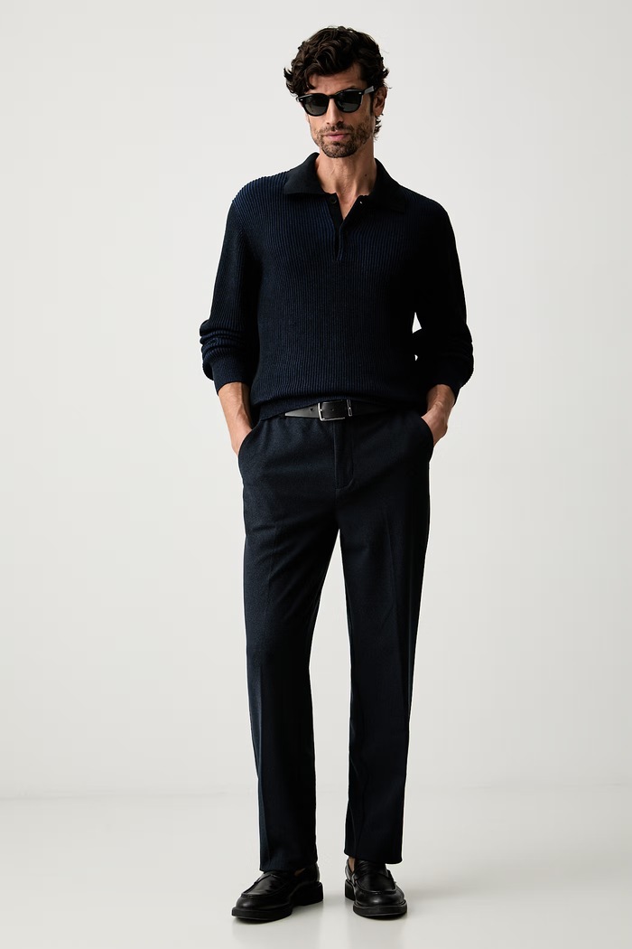 Calvin Klein sweter męski bawełniany LV04LH306G niebieski AW26