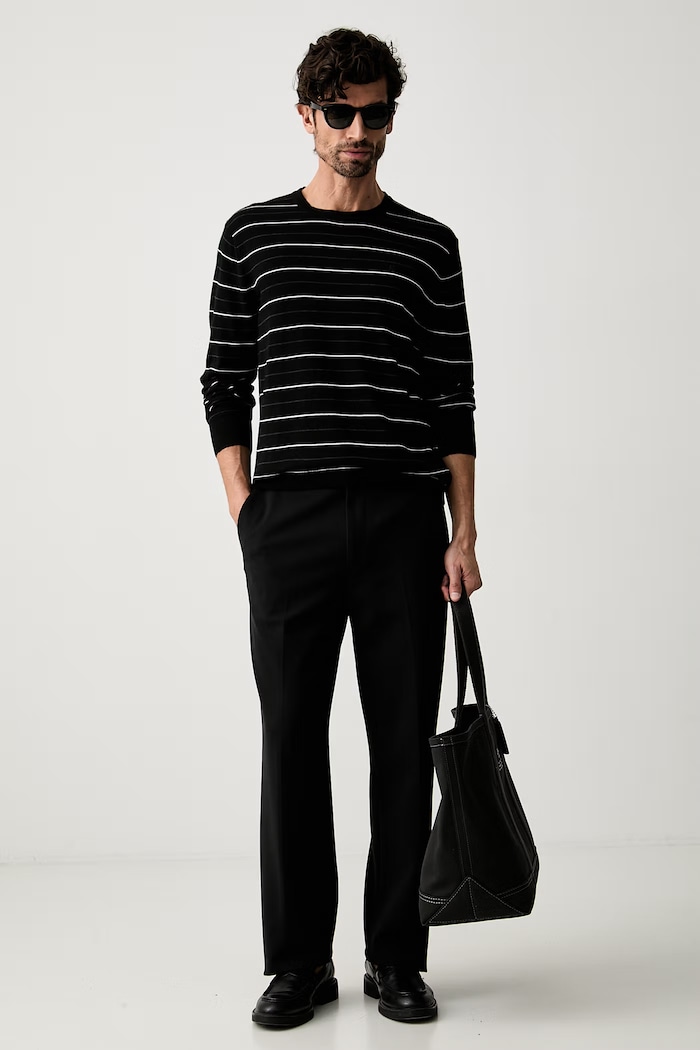 Calvin Klein sweter męski z wełny merino LV04LH300G czarny AW26