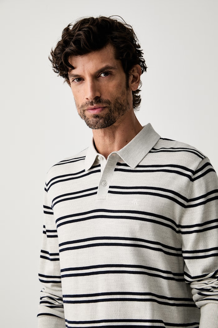 Calvin Klein sweter męski wełniany szary LV04LH301G