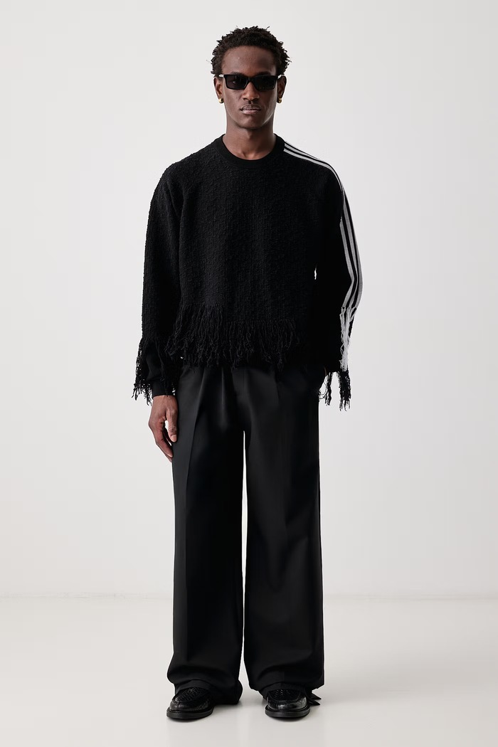 Y-3 KNIT 3S SWEAT sweter wełniany męski KR1124 czarny AW26