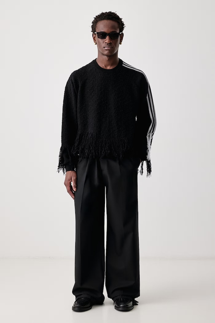 Y-3 KNIT 3S SWEAT sweter wełniany męski KR1124 czarny AW26
