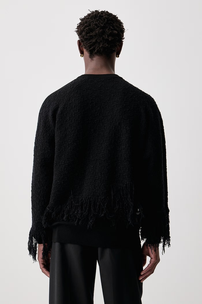Odzież Y-3 KNIT 3S SWEAT sweter wełniany męski KR1124 czarny