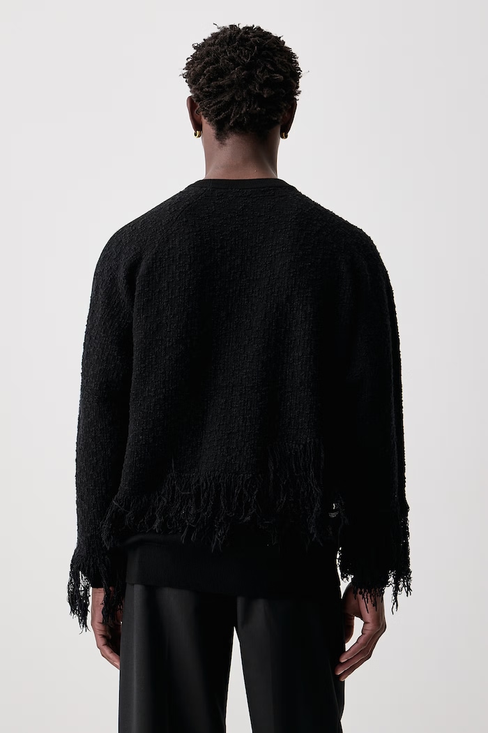 Odzież Y-3 KNIT 3S SWEAT sweter wełniany męski KR1124 czarny