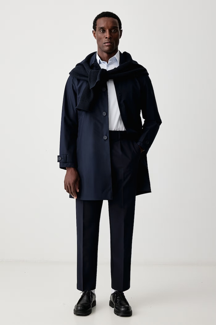 United Colors of Benetton Sweter męski z dodatkiem wełny 12D5U202D granatowy AW26