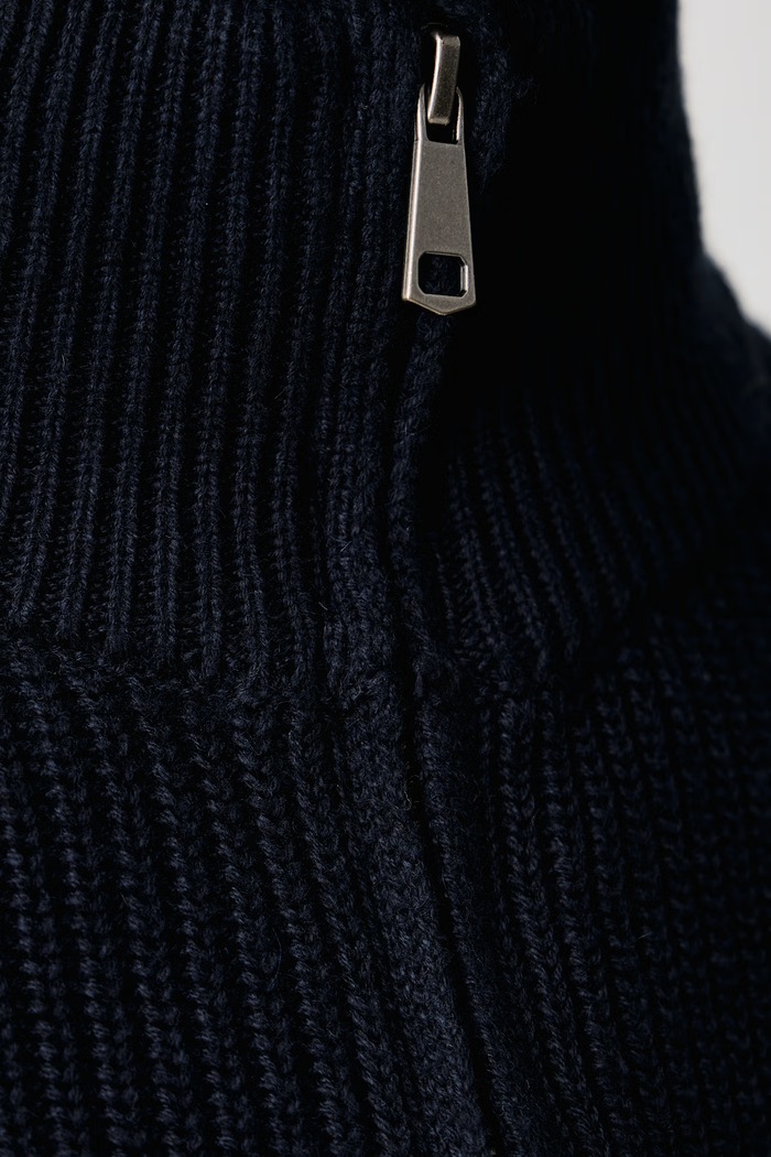 Sweter męski z dodatkiem wełny United Colors of Benetton 12D5U202D granatowy