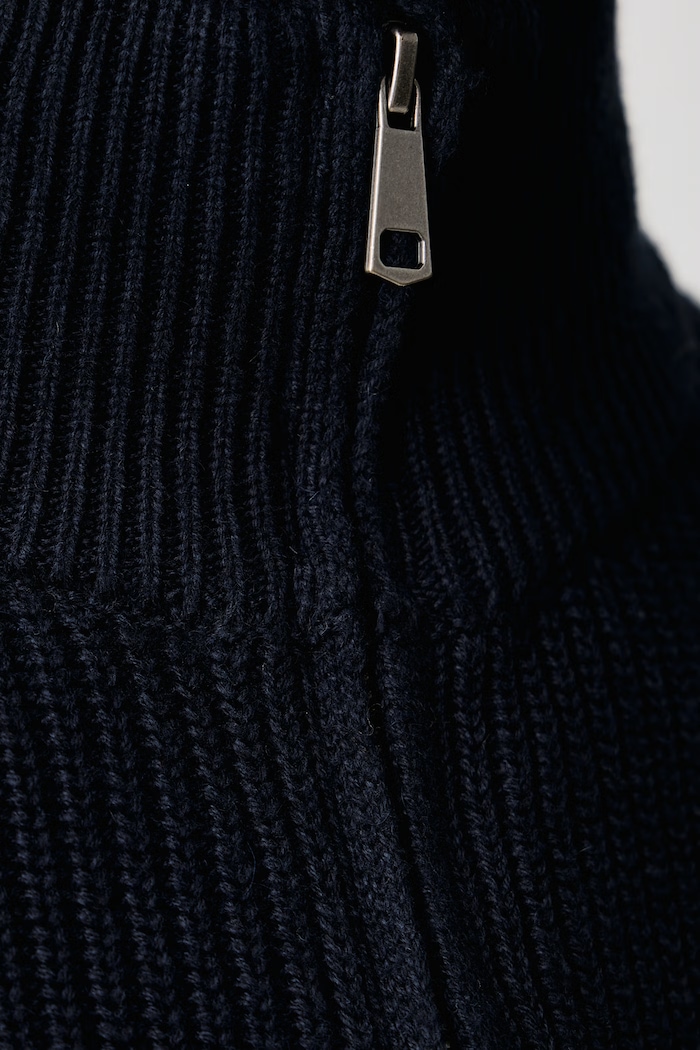 Sweter męski z dodatkiem wełny United Colors of Benetton 12D5U202D granatowy