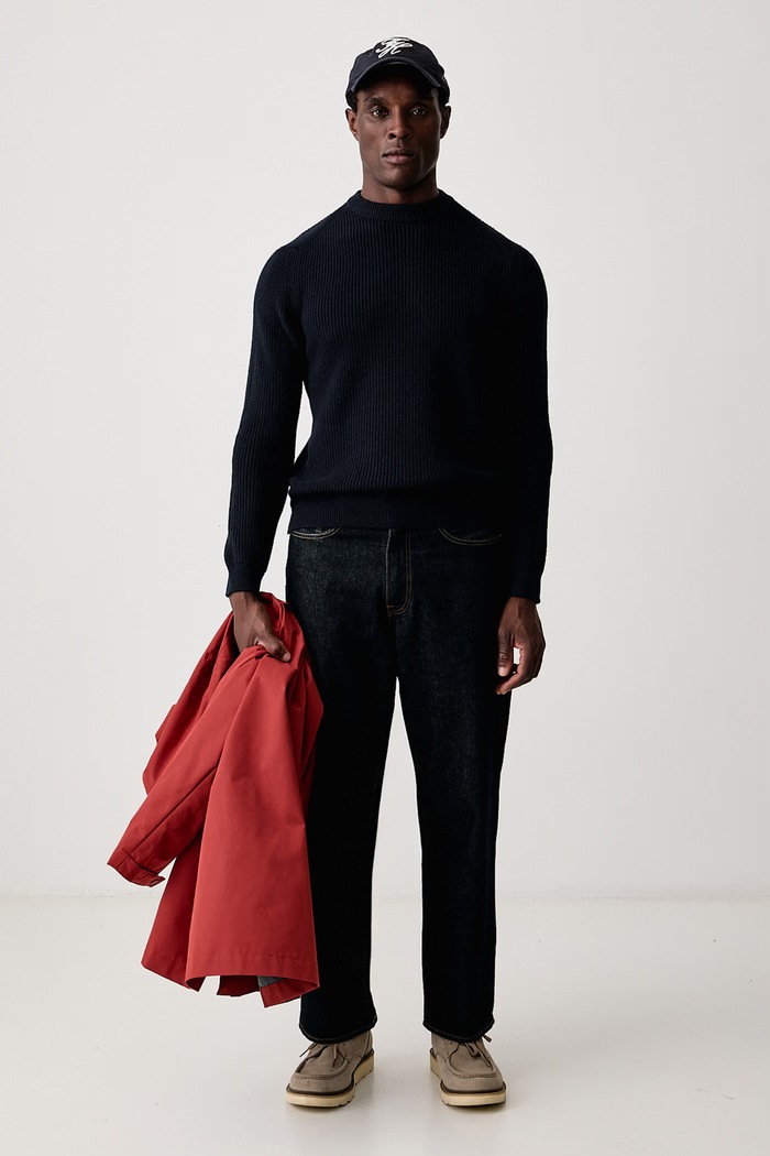 United Colors of Benetton Пуловер мъжки с добавена вълна 12D5U10BN тъмносин AW26