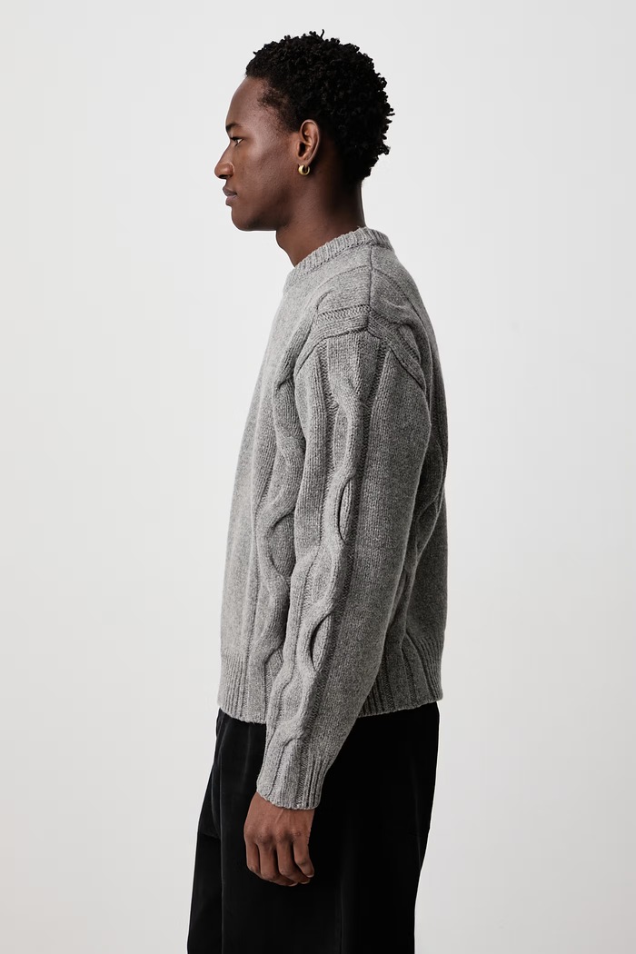 Beam Cable-Knit sweter z wełną damski Axel Arigato A4005002 szary