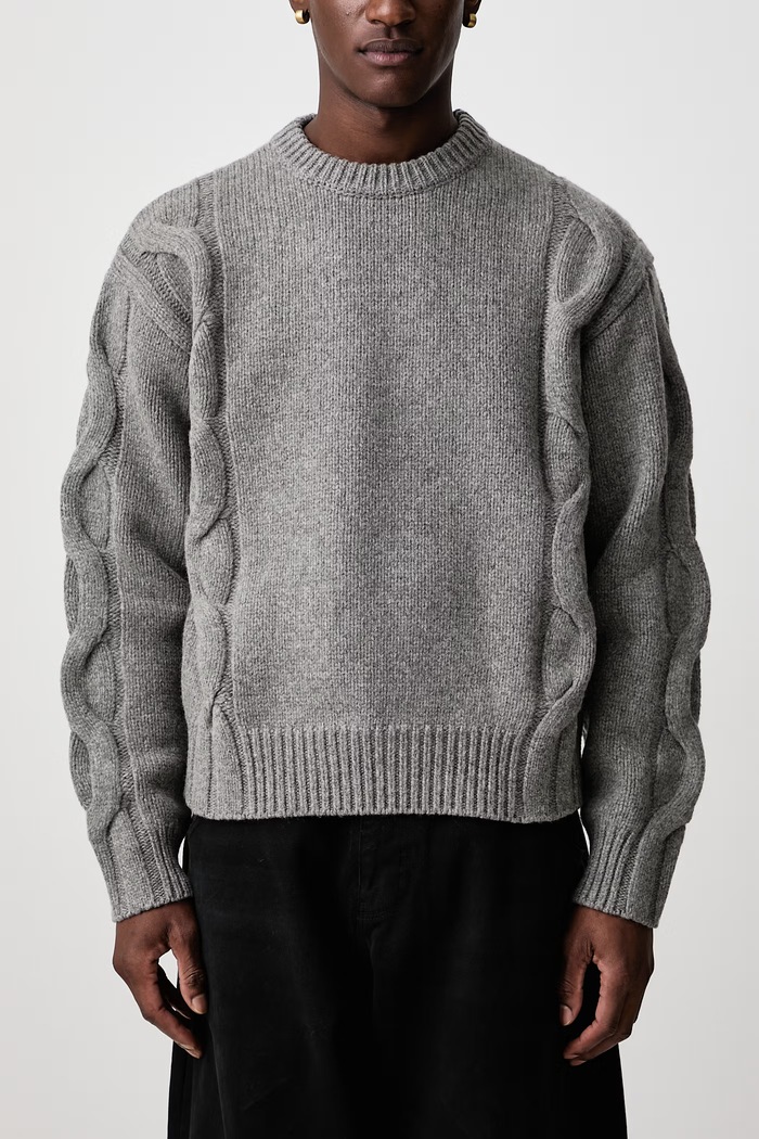 Beam Cable-Knit sweter z wełną damski Axel Arigato szary A4005002