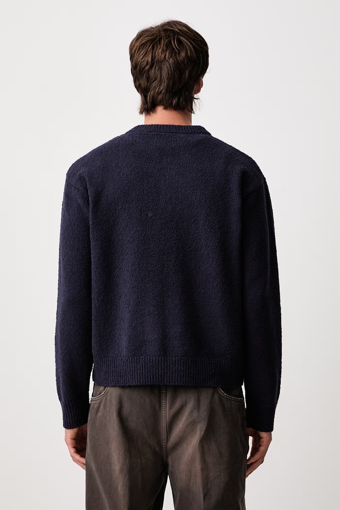 Odzież Axel Arigato Tag sweter męski z bawełną A4162002 granatowy
