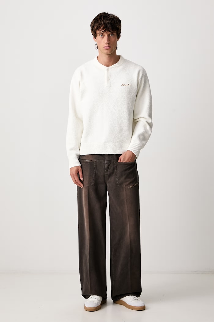 Axel Arigato Tag sweter męski z bawełną A4162001 beżowy AW26