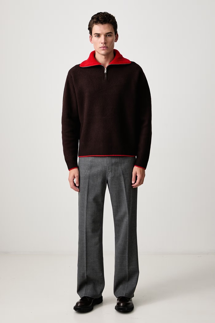 Axel Arigato Sweter wełniany męski A4140002 bordowy AW26