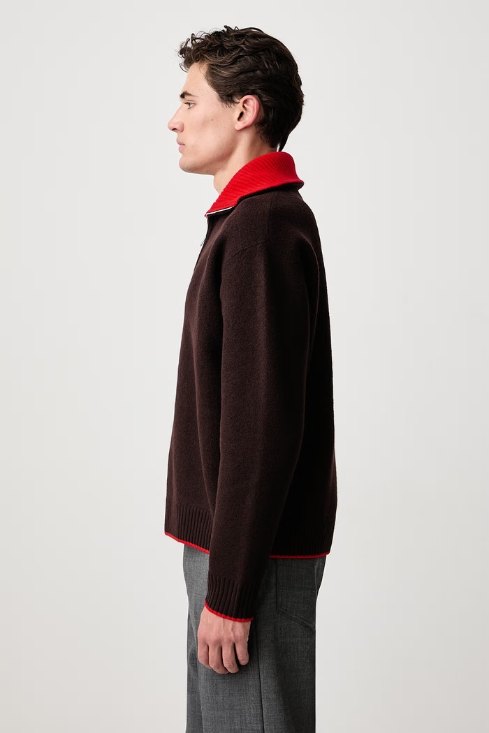 Sweter wełniany męski Axel Arigato A4140002 bordowy