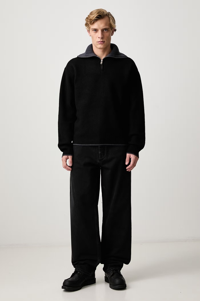 Axel Arigato Sweter wełniany męski A4140001 czarny AW26