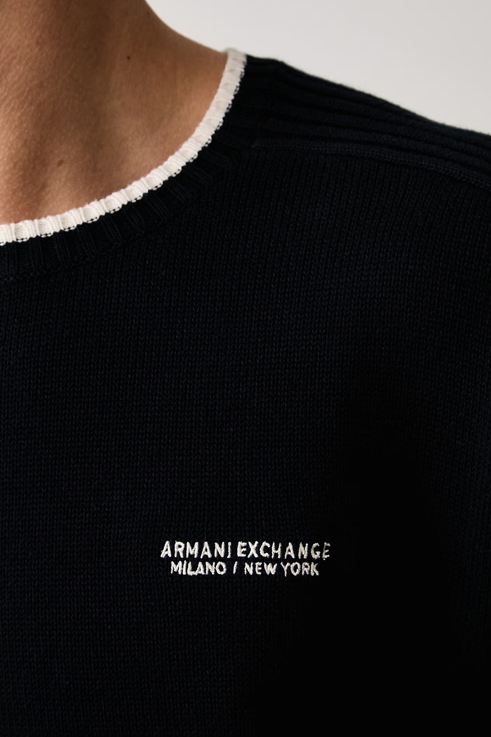 Sweter męski z bawełną Armani Exchange granatowy XM003009.AF28775
