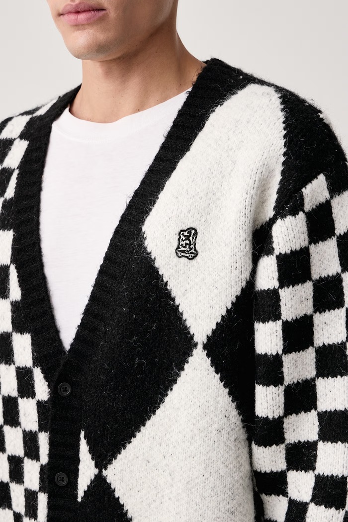 Kardigán pánsky s prímesou vlny x PRINGLE Vans VN00127M1KP1 čierna
