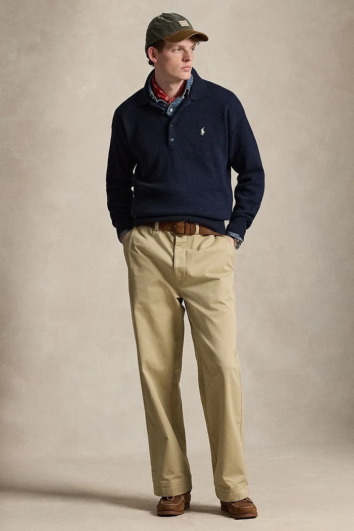 Odzież Polo Ralph Lauren sweter bawełniany męski 710B20258001 granatowy