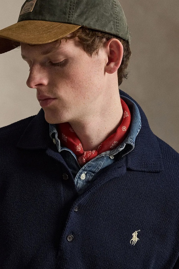 Polo Ralph Lauren sweter bawełniany męski granatowy 710B20258001