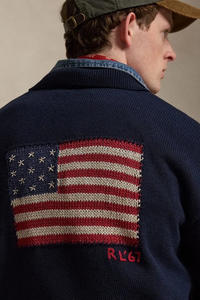 Polo Ralph Lauren sweter bawełniany męski 710B20258001 granatowy