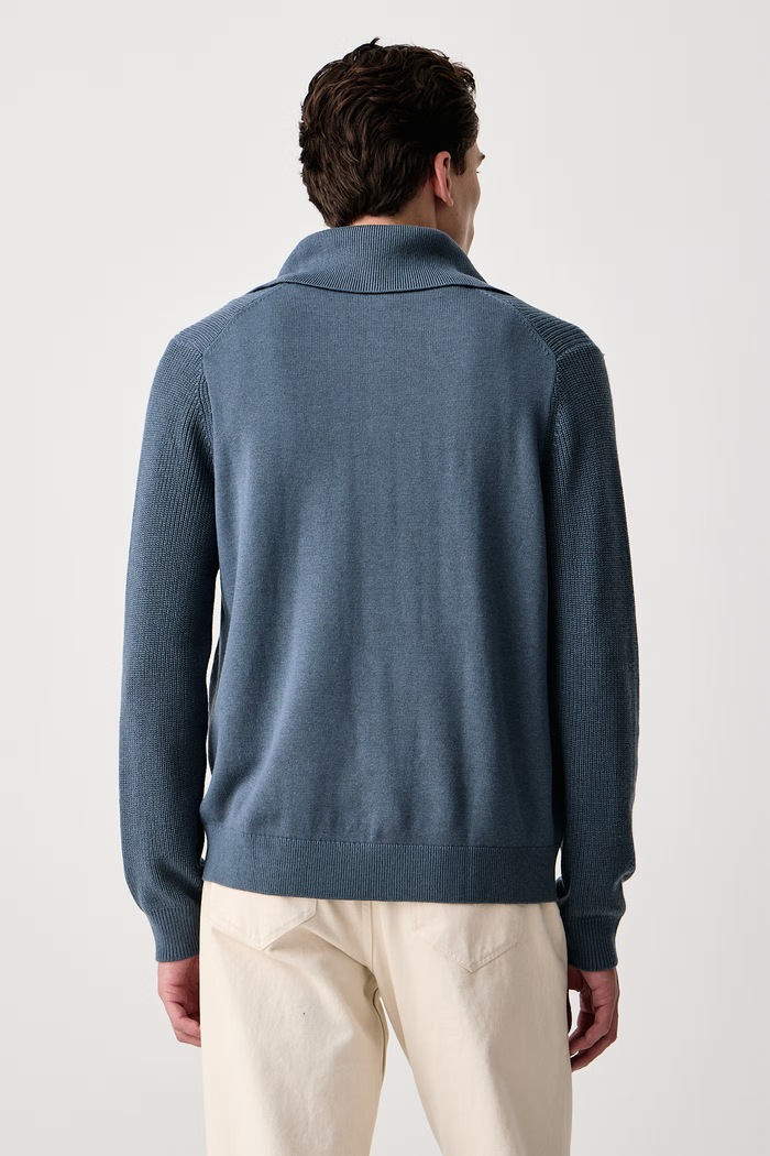 Odzież Trussardi Sweter męski z wełną M0308000120N niebieski