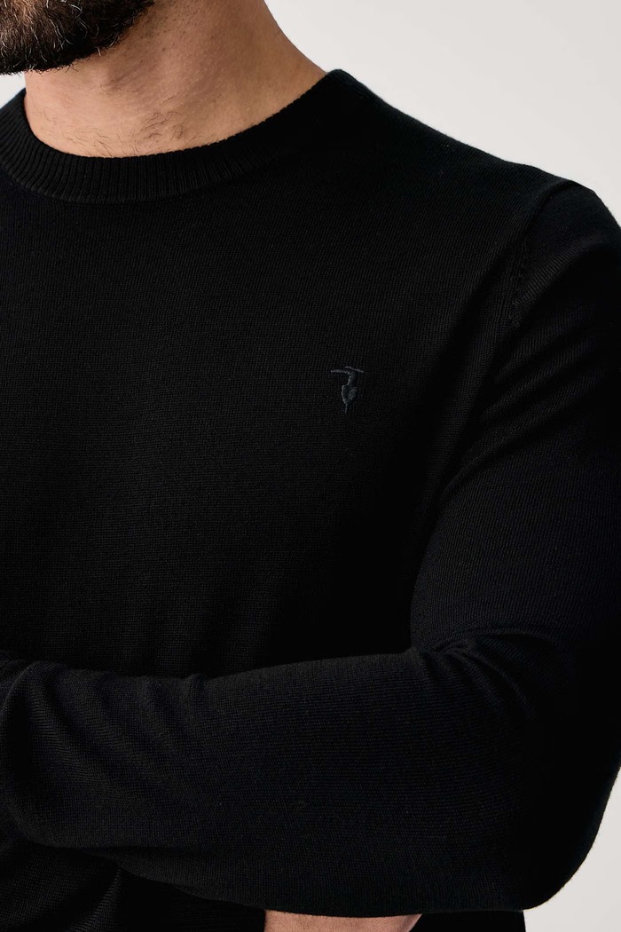 Sweter męski wełniany Trussardi M1508000210N czarny