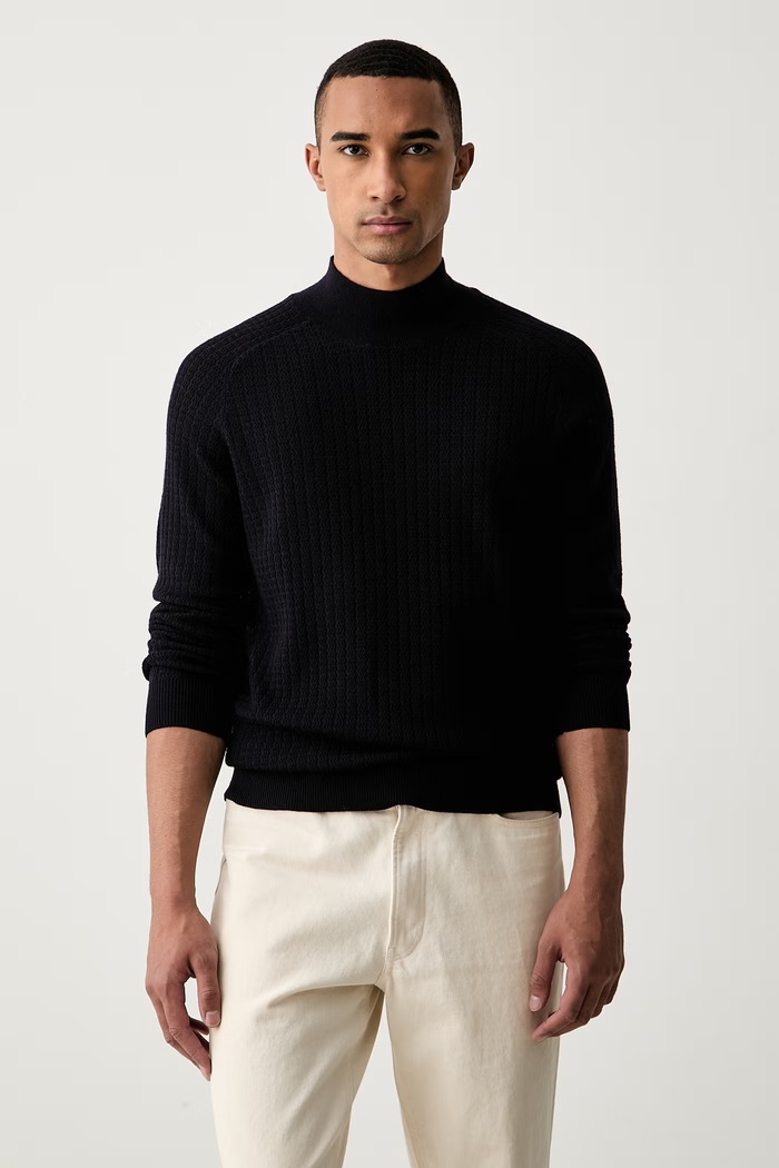 Trussardi półgolf męski wełniany granatowy M0158000113N