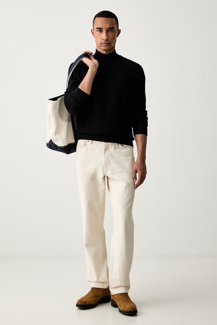 Trussardi półgolf męski wełniany M0158000113N granatowy AW26