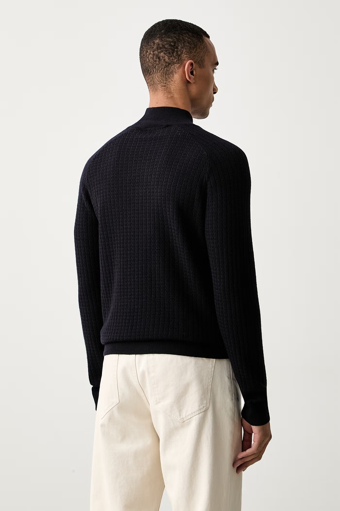 Odzież Trussardi półgolf męski wełniany M0158000113N granatowy