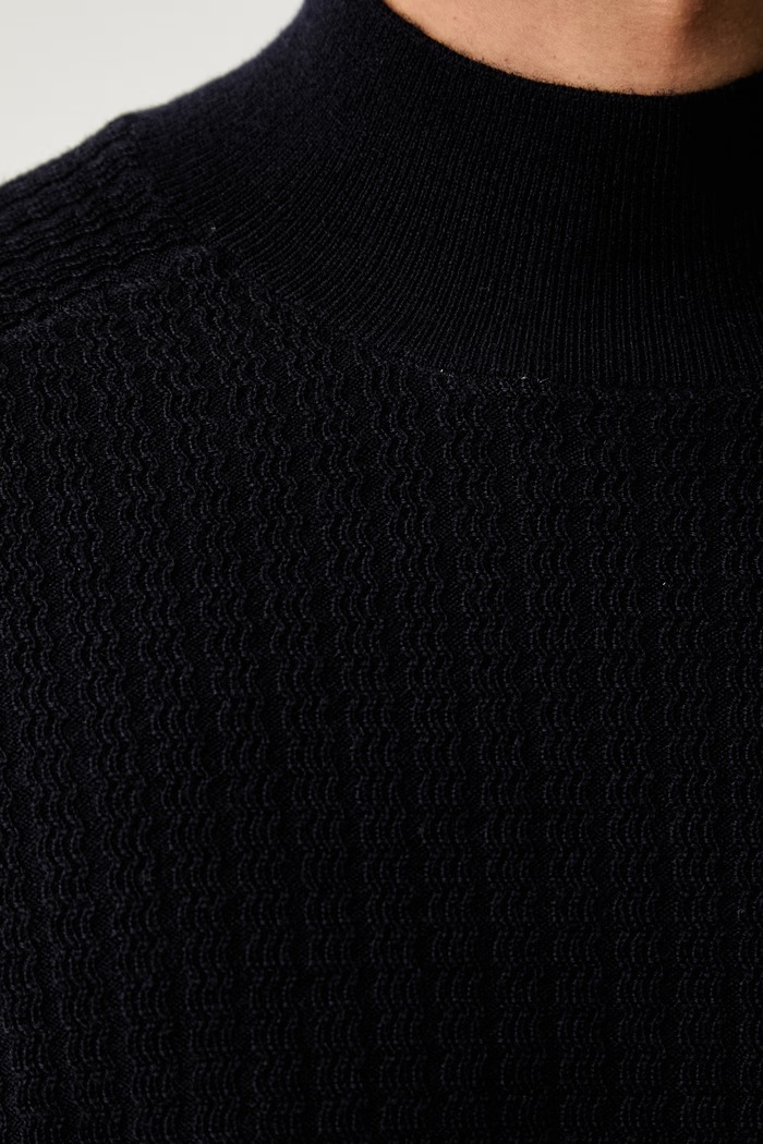Trussardi półgolf męski wełniany M0158000113N granatowy