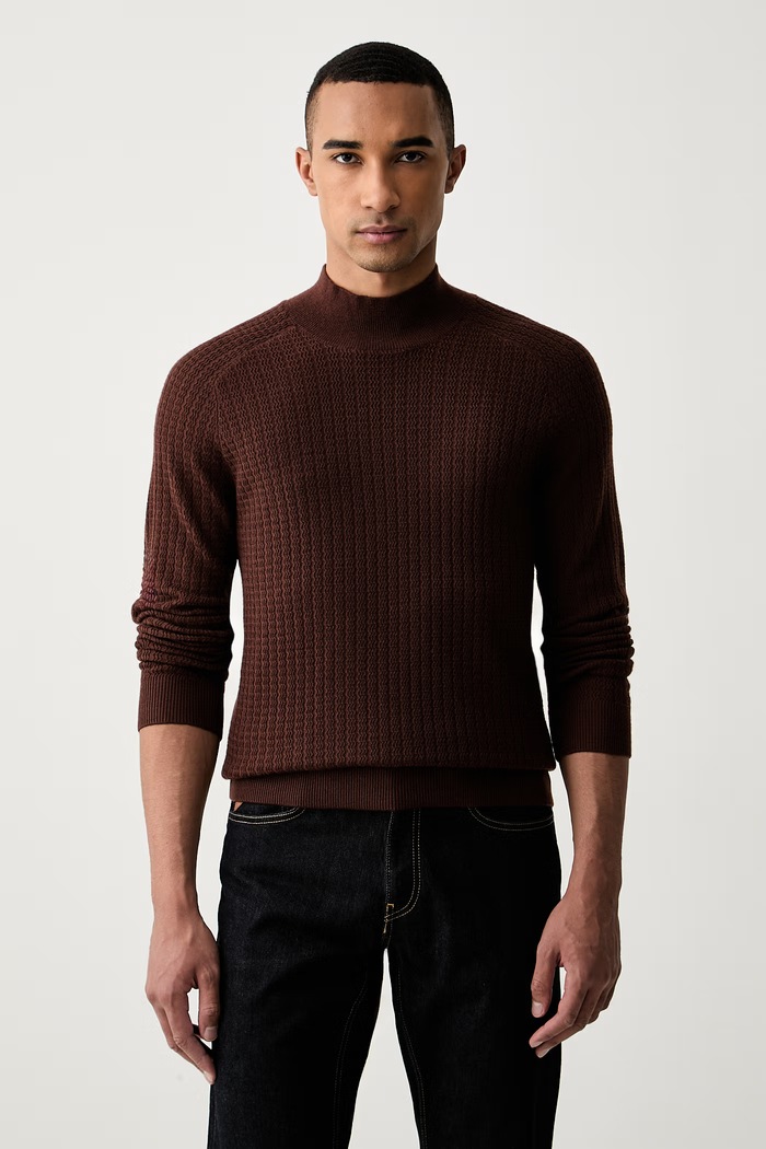 Trussardi półgolf męski wełniany brązowy M0158000113N