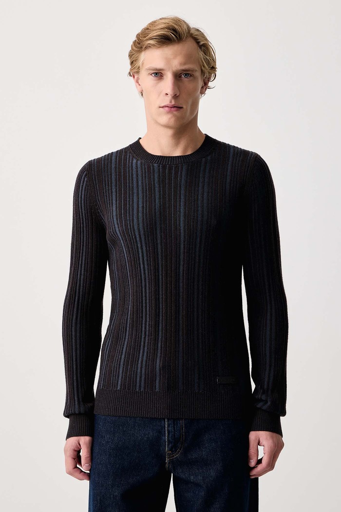 Trussardi Sweter męski wełniany granatowy M0098000107N