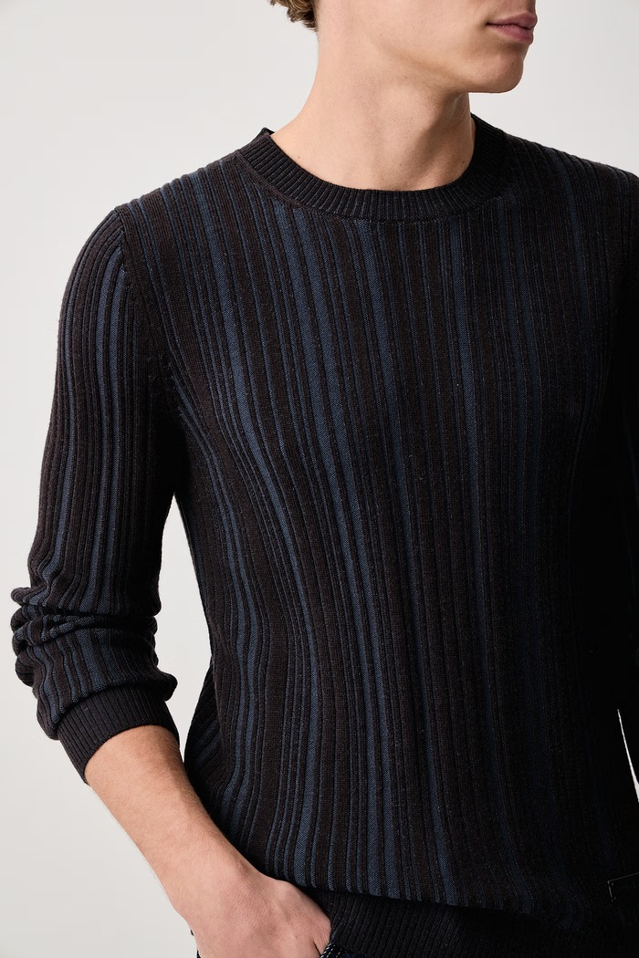 Sweter męski wełniany Trussardi M0098000107N granatowy
