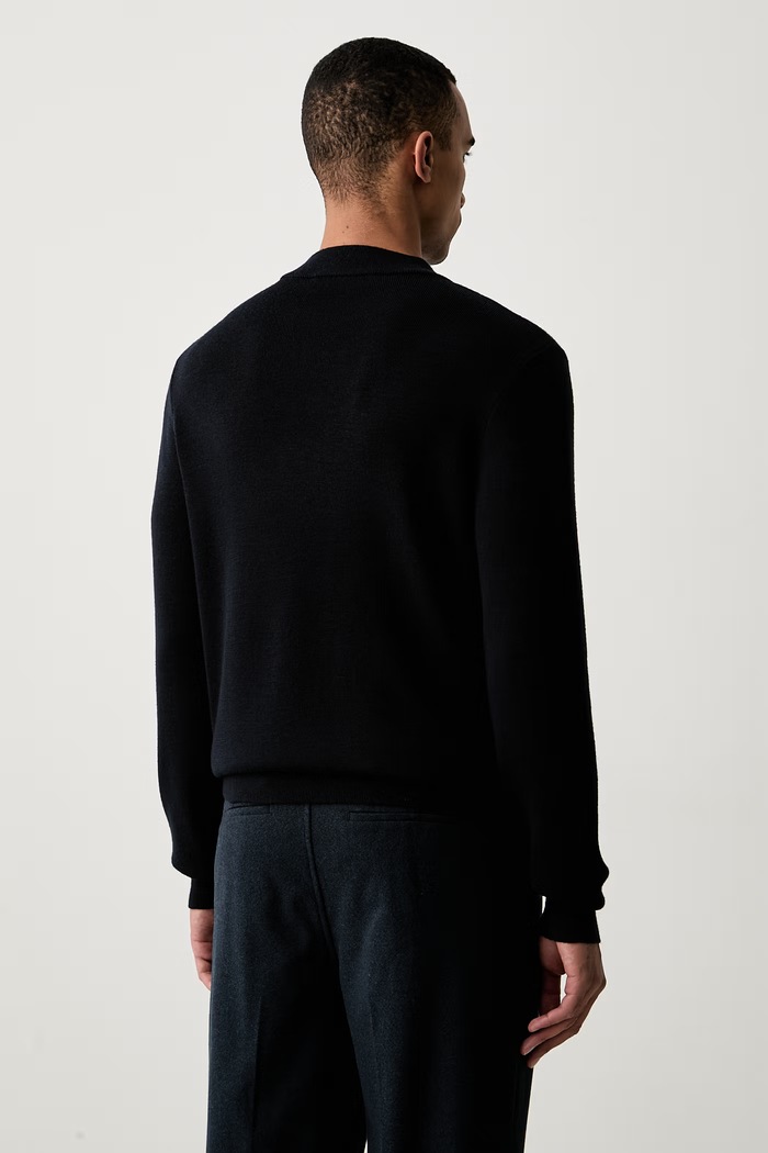 Odzież Trussardi sweter męski wełniany M0778000130N granatowy
