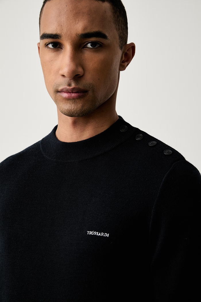 Trussardi sweter męski wełniany granatowy M0778000130N