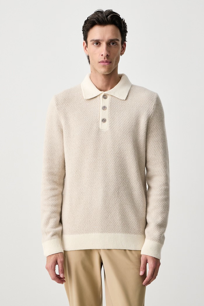 Joop! Sweter męski z wełną beżowy 30104713