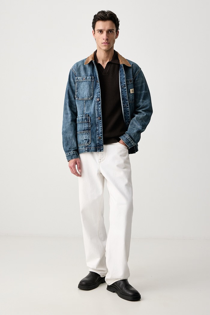 Joop! Sweter męski bawełniany 30104708 brązowy AW26