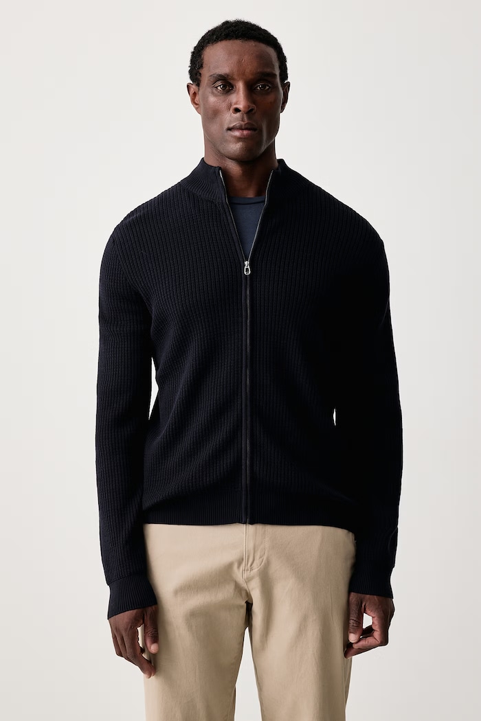 Joop! Sweter rozpinany męski bawełniany granatowy 30104706