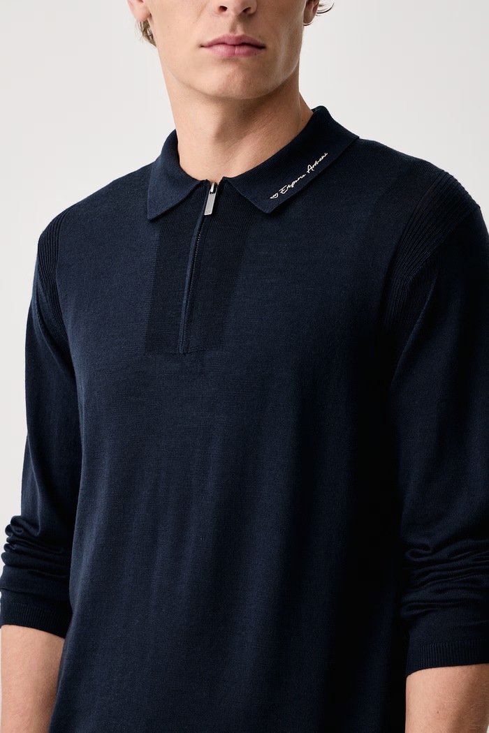 Sweter męski wełniany Emporio Armani EM006293.AF29815 granatowy