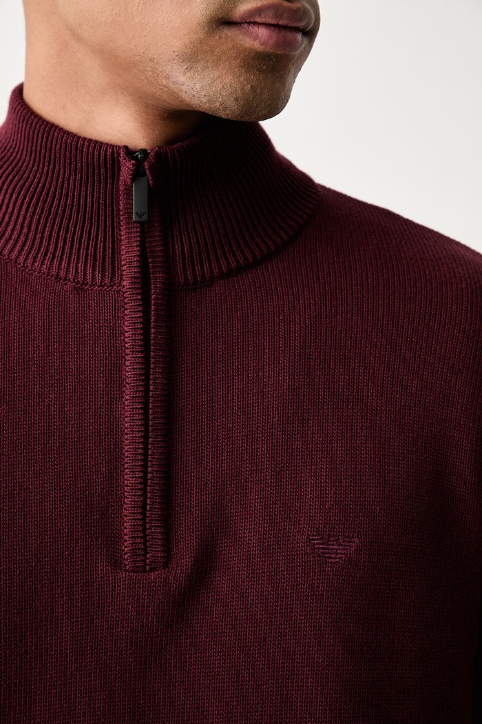 Emporio Armani sweter męski bawełniany EM005176.AF24121 czerwony