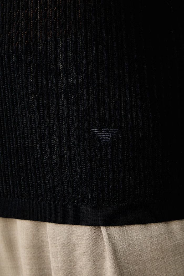 Emporio Armani polo swetrowe męskie z lyocellem EM006298.AF27829