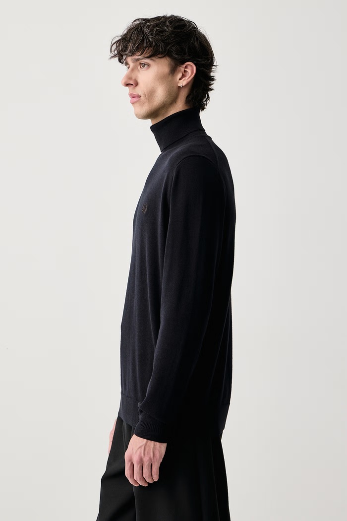 Golf męski z wełną Fred Perry K9552.421 granatowy