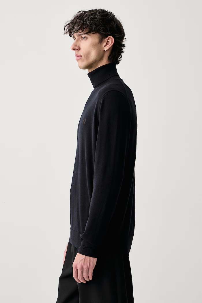 Golf męski z wełną Fred Perry K9552.421 granatowy