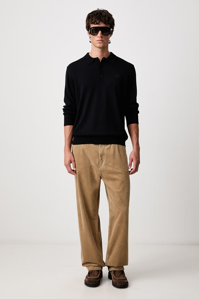 Fred Perry Sweter męski z wełną K4535.421 granatowy AW26