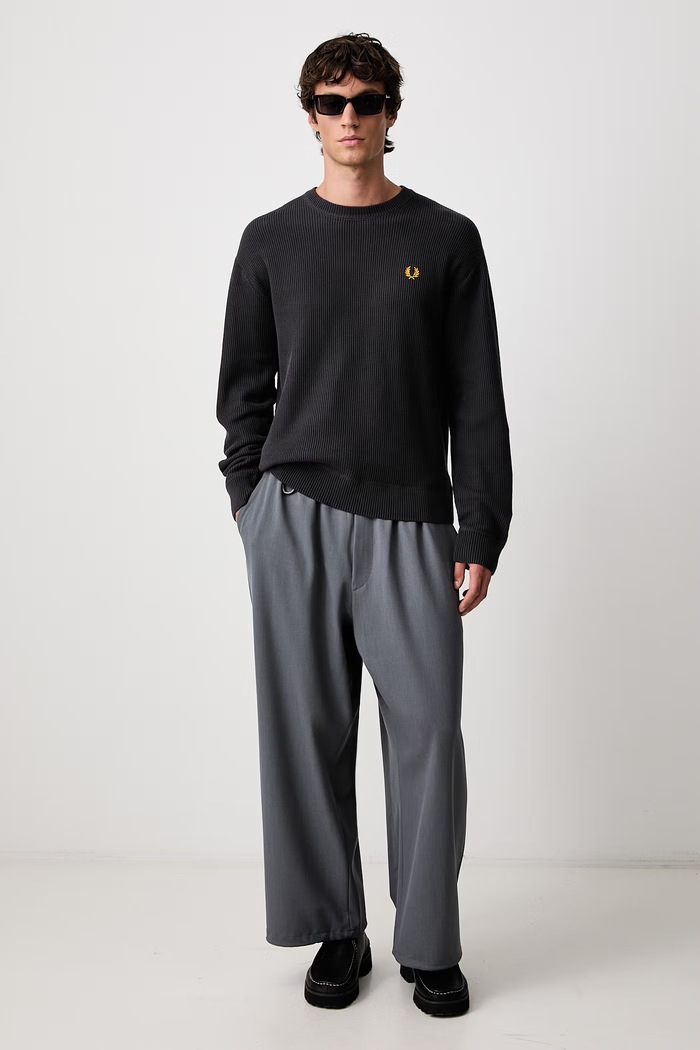 Fred Perry Sweter męski bawełniany K2318.297 szary AW26